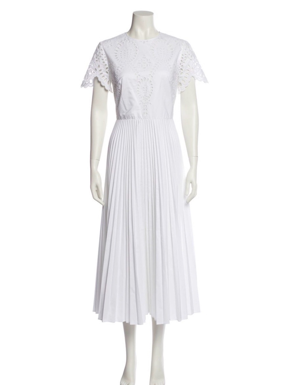 Valentino White Eyelet Midi Dress